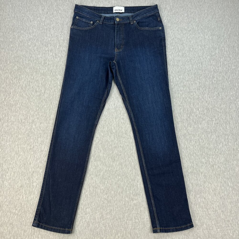 DUER Jeans Womens 31x32 *Fits 32x30 Mid Rise Slim Straight Performance Denim